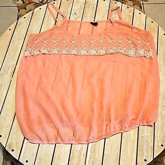 torrid Tops - Torrid 4xl Pink Sheer Tank Top